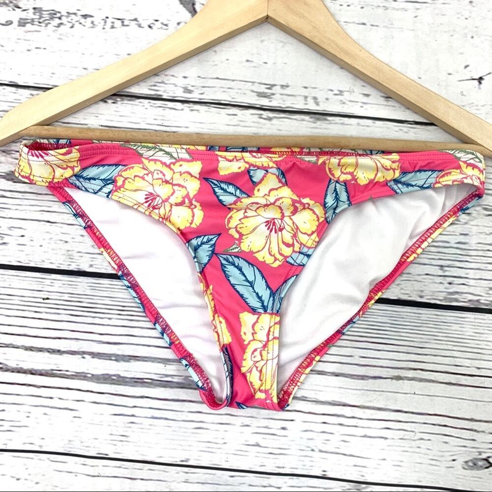 ASOS Swim bikini bottom floral pink blue yellow